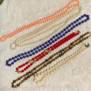 Vintage lot of 6 bead necklaces